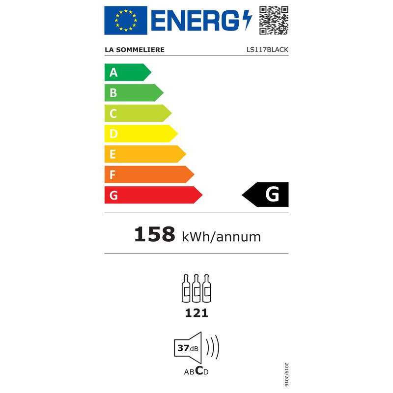 Vinkyl LS117BLACK La Sommelière 121 flaskor